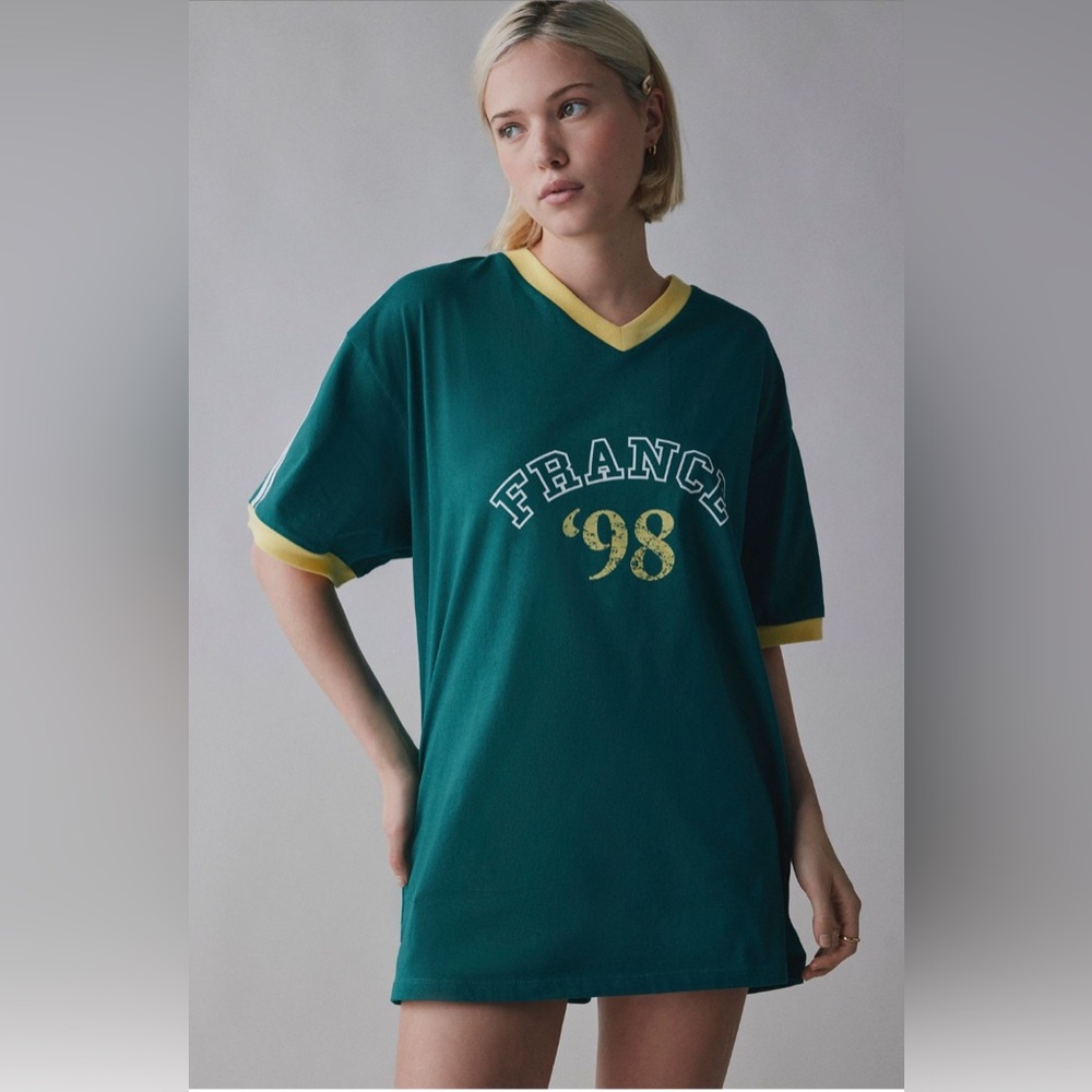 1998 France Oversized V-Neck Jersey Tee - Picture 1 of 5